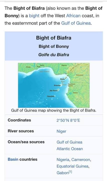 Bight of Bonny was Formerly the Bight of Biafra