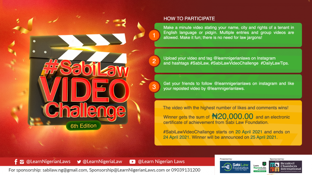 6th Sabi Law Video Challenge