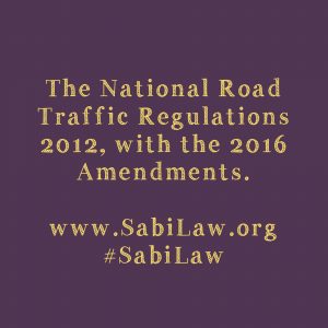 National Road Traffic Regulations 2012 with the 2016 Amendments.