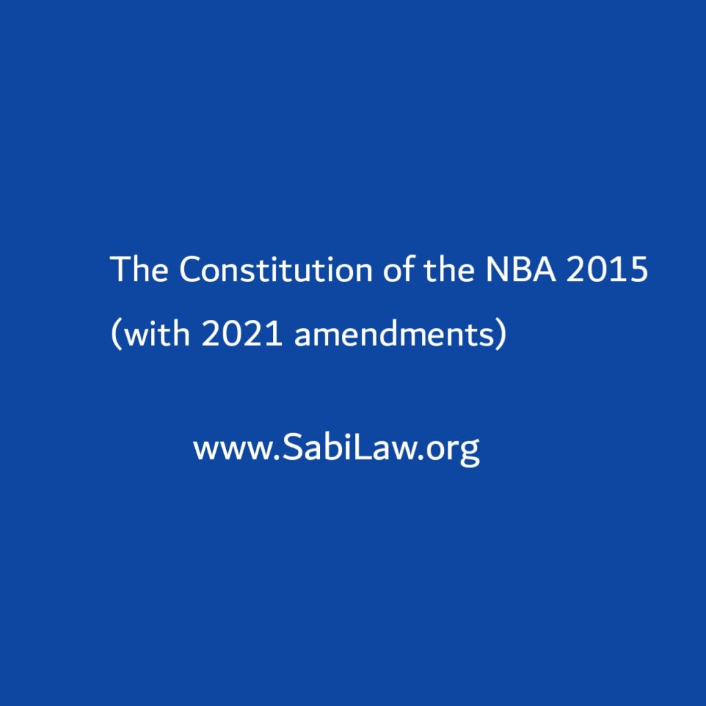 The Constitution of the NBA 2015 (with 2021 amendments)