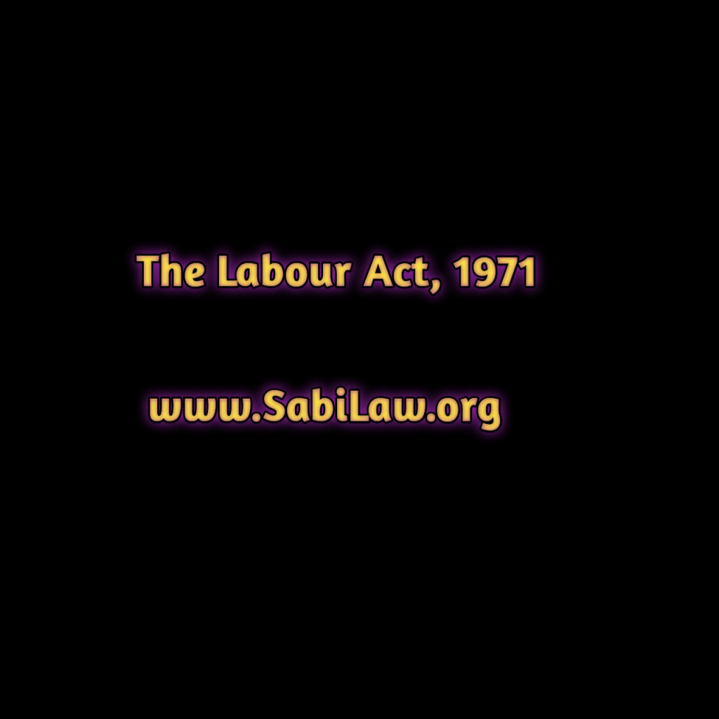 The Labour Act, 1971