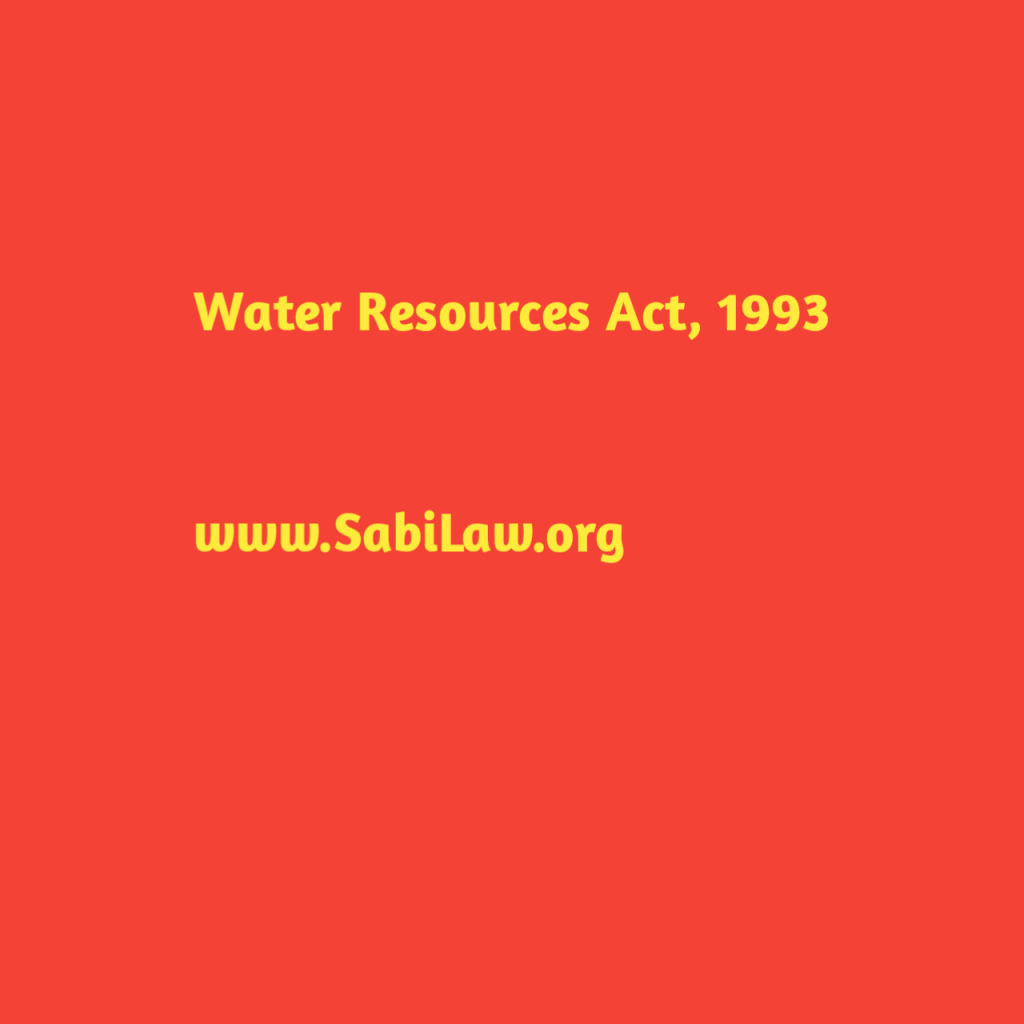 Water Resources Act, 1993