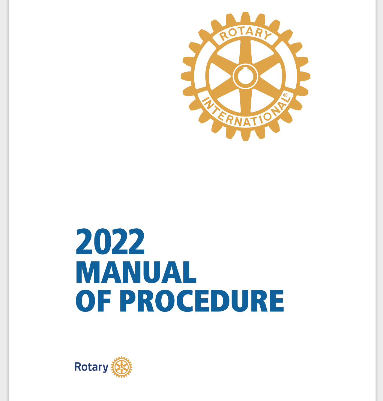 2022 Rotary Manual of Procedure