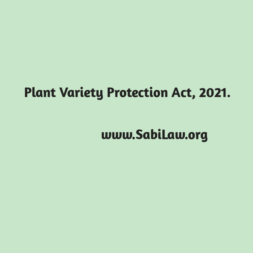 Copy of the Plant Variety Protection Act, 2021