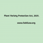 Plant Variety Protection Act, 2021.