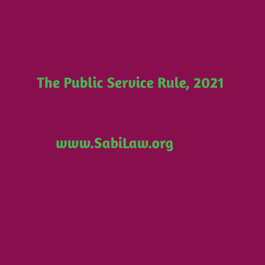 Public Service Rules, 2021
