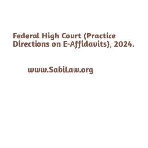 Federal High Court (Practice Directions on E-Affidavits), 2024