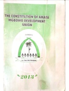 Constitution of the Amata Mgbowo Development Union