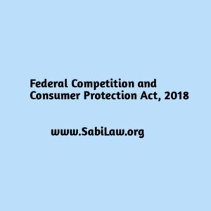 Federal Competition and Consumer Protection Act (FCCPA), 2018