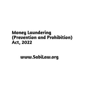 Money Laundering (Prevention and Prohibition) Act, 2022